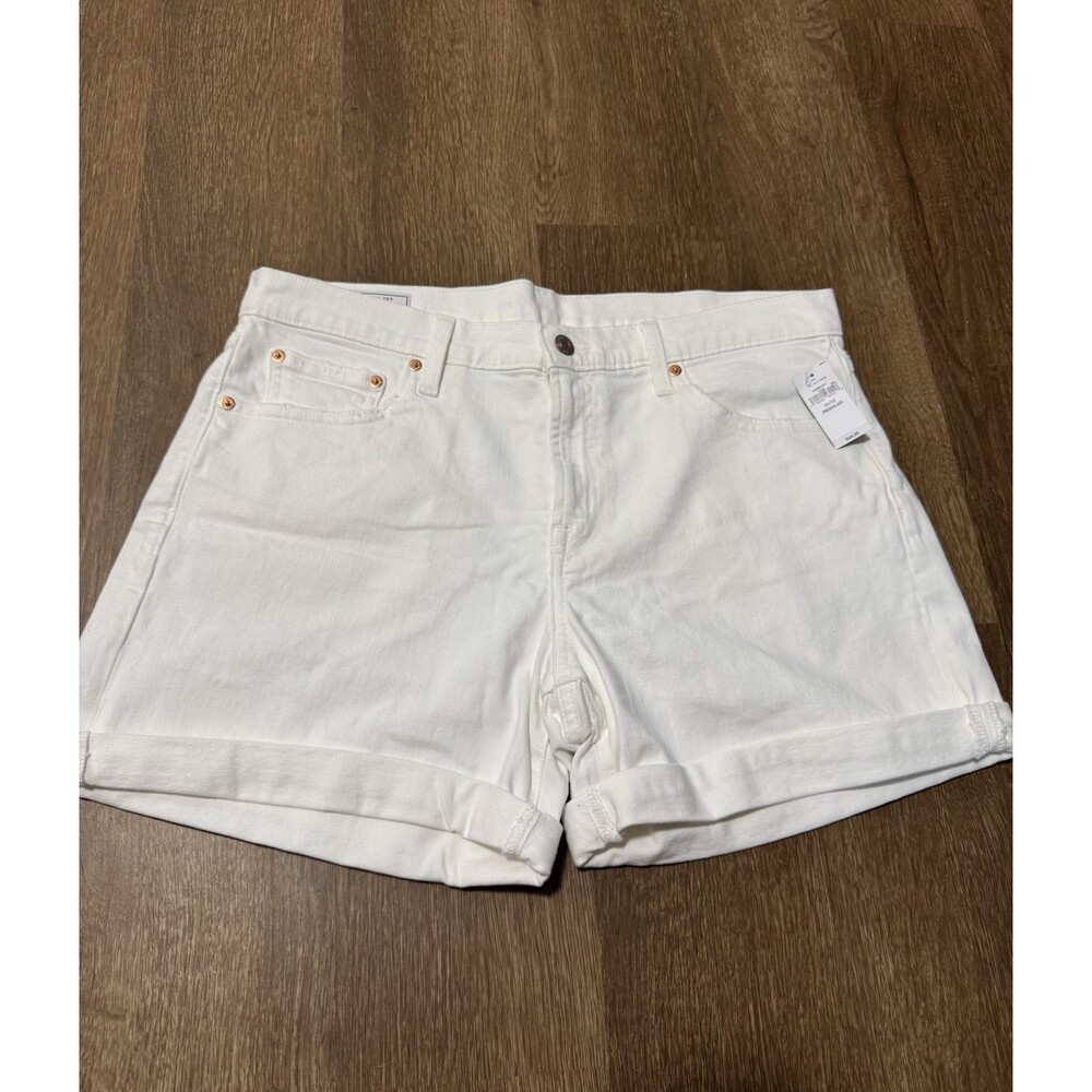 Gap Women’s White Denim 5” Girlfriend Mid Rise Shorts Size 12